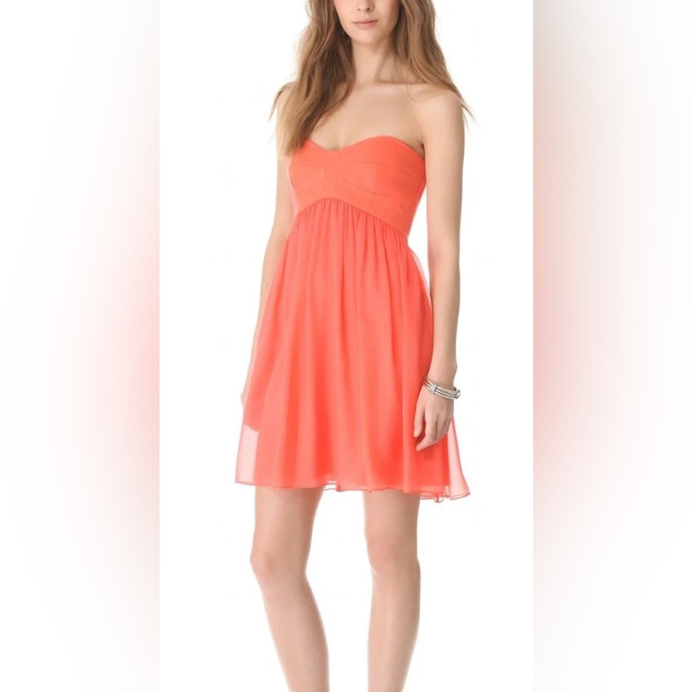 DIANE‎ VON FURSTENBURG Asti Short Strapless 100% Silk Babydoll Dress wedding